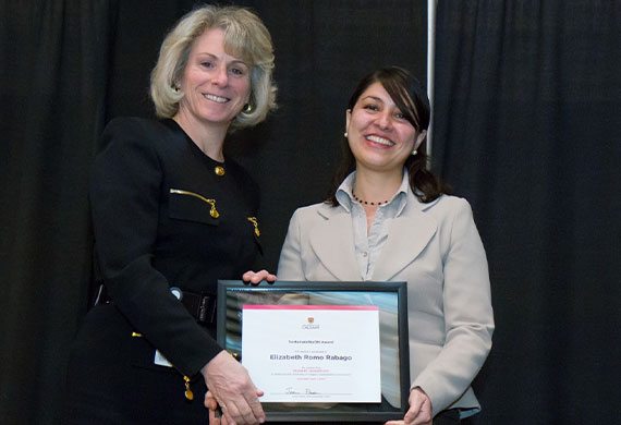 Sustainability ON Award received from president emerita of the University of Calgary, M. Elizabeth Cannon